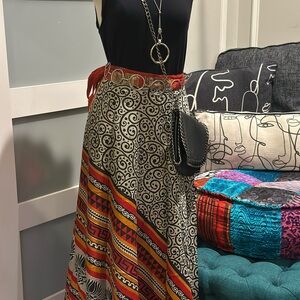 Silver Gray Asymmetrical A-Line Maxi Skirt reversible!
